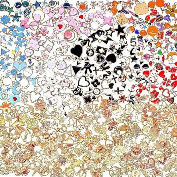 400Pcs Charms for Jewelry Making, Assorted Enamel Bracelet Bangle Charms, Mixed - Picture 7 of 7